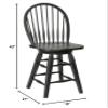 24" Solid Wood Black Windsor Swivel Counter Height Barstool with Straight Cut Leg Fully Assembled Lightly Distressed view 2
