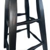 24" Solid Wood Black Windsor Swivel Counter Height Barstool with Straight Cut Leg Fully Assembled Lightly Distressed view 3