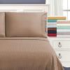 3PCs Bedding Sheet Set 400 Thread Count, 1 Piece Fitted Sheet 22" Deep Pocket All-Around Elastic and 2 Piece Pillowcases, Soft & 100% Egyptian Quality Cotton-Taupe Stripe,Twin-XXL Size. view 2