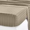 3PCs Bedding Sheet Set 400 Thread Count, 1 Piece Fitted Sheet 22" Deep Pocket All-Around Elastic and 2 Piece Pillowcases, Soft & 100% Egyptian Quality Cotton-Taupe Stripe,Twin-XXL Size. view 3