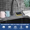 2 Pcs Silicone Faucet Handle Drip Catcher Tray, 2 in 1 Dish Soap Sponge Holder for Kitchen Sink & Splash Guard, Drying Mat for Sink Accessories, Counter, Bathroom view 3