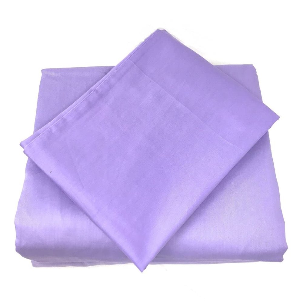 3PCs Bedding Sheet Set 400 Thread Count, 1 Piece Fitted Sheet 22" Deep Pocket All-Around Elastic and 2 Piece Pillowcases, Soft & 100% Egyptian Quality Cotton-Lavender Solid,Full-XL Size.