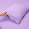 3PCs Bedding Sheet Set 400 Thread Count, 1 Piece Fitted Sheet 22" Deep Pocket All-Around Elastic and 2 Piece Pillowcases, Soft & 100% Egyptian Quality Cotton-Lavender Solid,Full-XL Size. view 4
