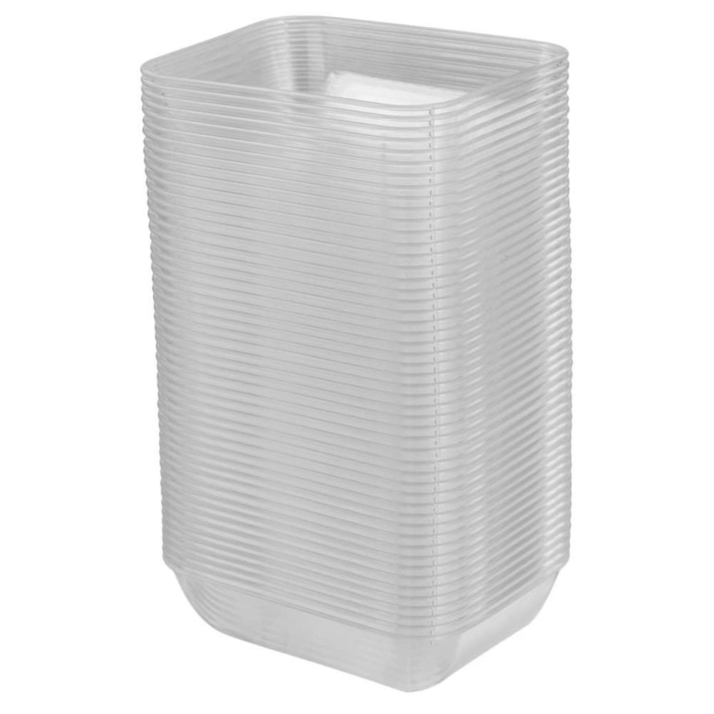 GANAZONO 100pcs Rectangular Plastic Plates Disposable Dishes for Sauces Seasonings Dipping for Parties Restaurants and Catering Events