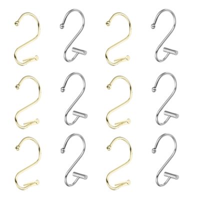 VOSAREA Bath Curtain Hooks End Design Shower Curtain Easy to Install Hangers for Seamless Sliding Bathroom Decor