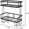 Pkfinrd Bathroom Over Toilet Storage Shelf, Bathroom Organizer, Above Storage Cabinet Restroom Paper Holder, No Drilling Space Saver with Wall Mounting (Color : Black) view 2