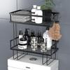 Pkfinrd Bathroom Over Toilet Storage Shelf, Bathroom Organizer, Above Storage Cabinet Restroom Paper Holder, No Drilling Space Saver with Wall Mounting (Color : Black) view 4