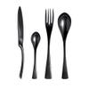 24-Piece Stainless Steel Flatware Set Mirror Polishing Black, Serive for 6 , Modern Silverware Set Include Knife/Fork/Spoon & Long Teaspoon Dishwasher Safe Cutlery view 1