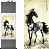 DBXOKKFCC Chinese Scroll Wall Art Feng Shui Paintings Chinese Wall Mural Scroll Painting Chinese Horse Scroll Painting Wall Decor Hanging Art Drawing Feng Shui Decorative Painting(140 * 45cm) view 1