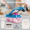 10 in 1 cost-efective Vegetable Chopper - Onion Chopper with container - Slicer Cutter Chopper -Grater Food Slicer -Vegetable Cutter-Blue Slicer Dicer Cutter-9 Stainless steel blades, 29 x10.5x6cm view 3