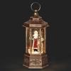 10.25" Bronze and Red LED Swirl Santa Lantern Christmas Tabletop Decor view 1
