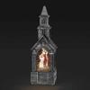 Roman 10.75" Gray Swirl Church with Holy Family LED Christmas Tabletop Decor view 1