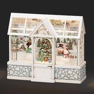 7.75" LED Lighted Swirl Snowman Choir Christmas Tabletop Decor