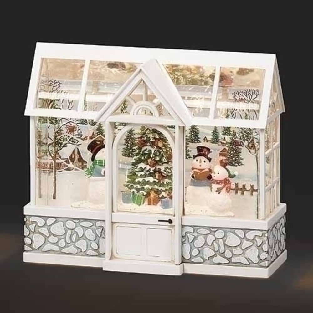 7.75" LED Lighted Swirl Snowman Choir Christmas Tabletop Decor
