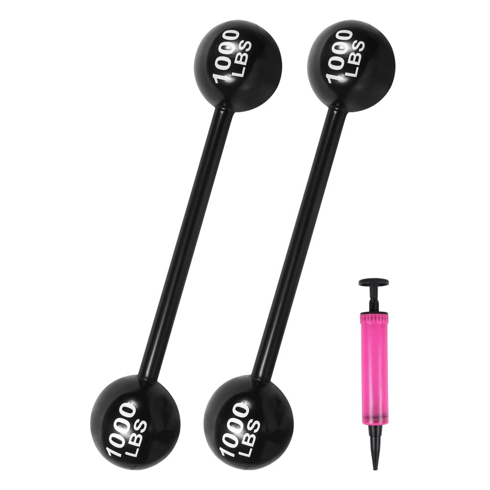2 PCS Giant Inflatable Dumbbell Barbell,Funny Carnival Circus Birthday/Halloween Party Decorations Fake Weights Cosplay Props Party Supplies,Blow Up Strongman Costume Photo Booth Props Accessory