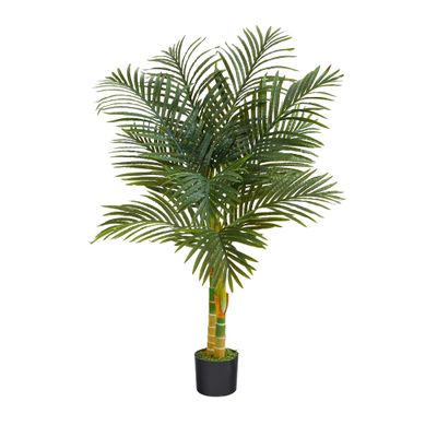 4 Double Stalk Golden Cane Artificial Palm Tree