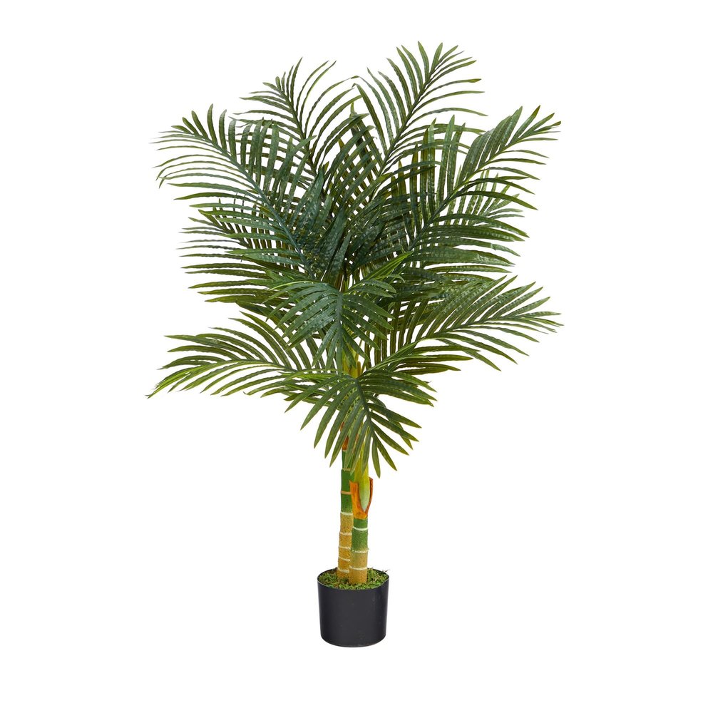 4 Double Stalk Golden Cane Artificial Palm Tree