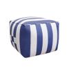 Unknown1 Galaxy White/Blue Striped Pouf Blue White Modern Contemporary Pattern Square Polyester Handmade view 1