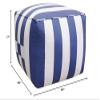Unknown1 Galaxy White/Blue Striped Pouf Blue White Modern Contemporary Pattern Square Polyester Handmade view 2
