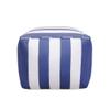 Unknown1 Galaxy White/Blue Striped Pouf Blue White Modern Contemporary Pattern Square Polyester Handmade view 3