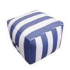 Unknown1 Galaxy White/Blue Striped Pouf Blue White Modern Contemporary Pattern Square Polyester Handmade view 4