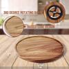 [ 2 Pack ] 12-inch Acacia Wood Lazy Susan Organizers, ACIAZAAZ Lazy Susan Turntable for Cabinet, Kitchen Turntable Storage for Table, Countertop, Pantry view 3