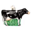 Old World Christmas Black Dairy Cow Glass Blown Ornament for Christmas Tree, Handcrafted Holiday Decoration, Farm Animal Collection view 1