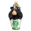 Old World Christmas Black Dairy Cow Glass Blown Ornament for Christmas Tree, Handcrafted Holiday Decoration, Farm Animal Collection view 2