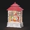 13.25" Red and White Pre-Lit LED Christmas Swirl Campfire Gnomes view 1
