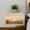 Nathan James Jackson Wall Mounted Floating Bedroom Nightstand with Storage Drawer and Modern Open Shelf Cubby, Light Oak Wood view 4