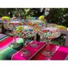 Unknown1 Mexican Hand Blown Glass Set of 4 Glasses Confetti Rock (16 Oz) Multi Color view 2