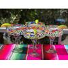 Unknown1 Mexican Hand Blown Glass Set of 4 Glasses Confetti Rock (16 Oz) Multi Color view 4