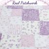 Light Purple Floral 100% Cotton Real Patchwork Reversible 3-Piece Queen Size Quilt Bedding Set view 4