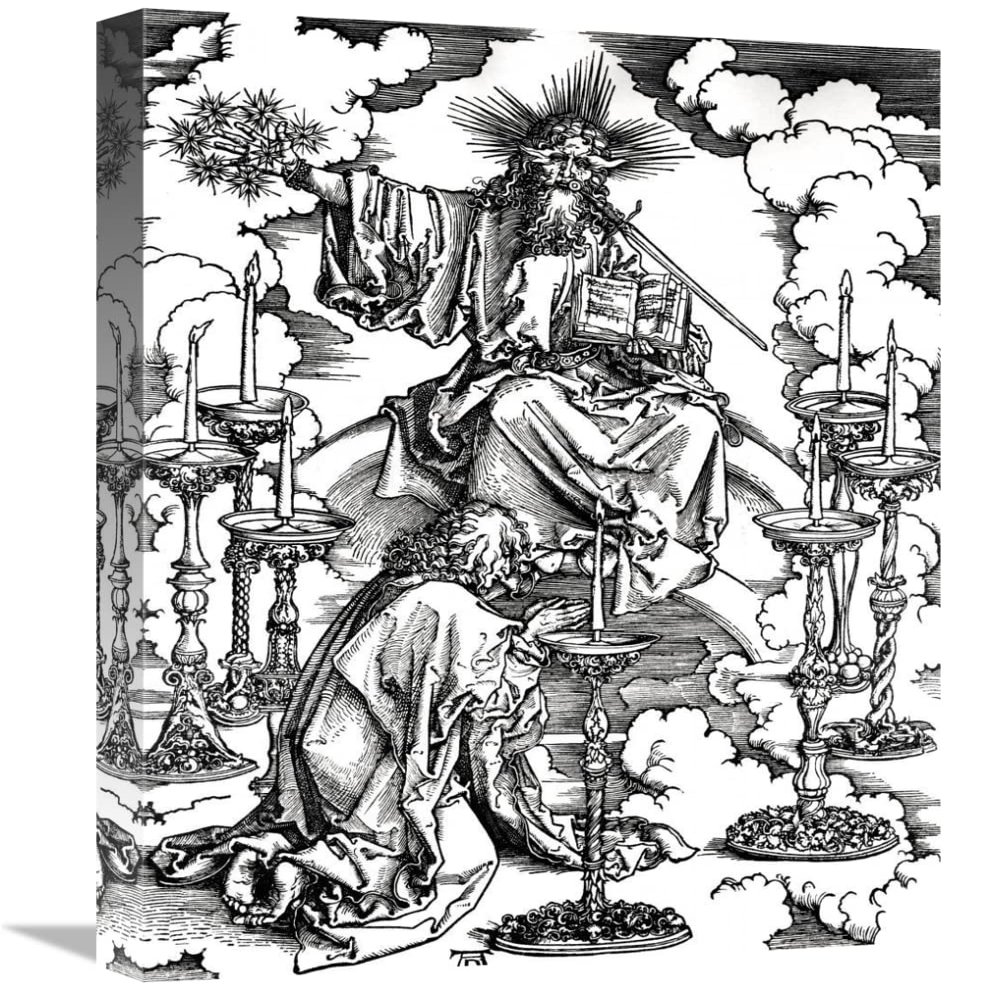 22 in. Vision of The Seven Candlesticks Art Print - Albrecht Durer