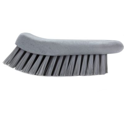 SPARTA Plastic Cutting Board Scrub Brush with Hanging Hole for Washing Cutting Boards, 6 Inches, Gray