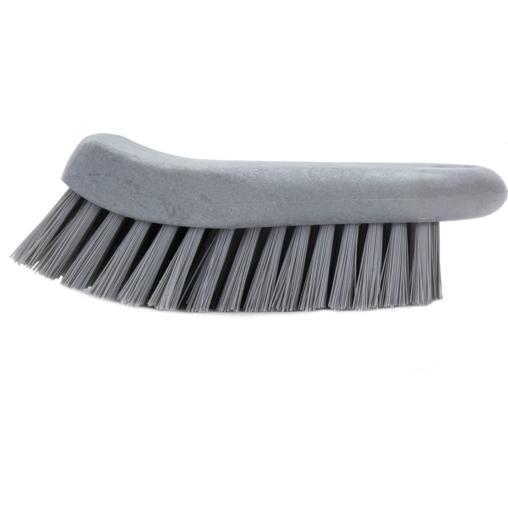 SPARTA Plastic Cutting Board Scrub Brush with Hanging Hole for Washing Cutting Boards, 6 Inches, Gray