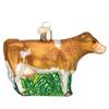 Old World Christmas Brown Dairy Cow Glass Blown Ornament for Christmas Tree, Handcrafted Holiday Decoration, Farm Animal Collection view 1