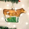 Old World Christmas Brown Dairy Cow Glass Blown Ornament for Christmas Tree, Handcrafted Holiday Decoration, Farm Animal Collection view 3