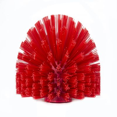 SPARTA Industrial Tank Brush Head Pipe Brush Head, Drain Brush with 3/4" Thread Hole (Handle Not Included) for Commercial Use, Plastic, 5.7 Inches, Red
