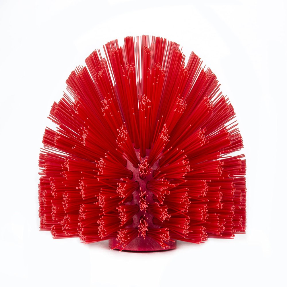 SPARTA Industrial Tank Brush Head Pipe Brush Head, Drain Brush with 3/4" Thread Hole (Handle Not Included) for Commercial Use, Plastic, 5.7 Inches, Red