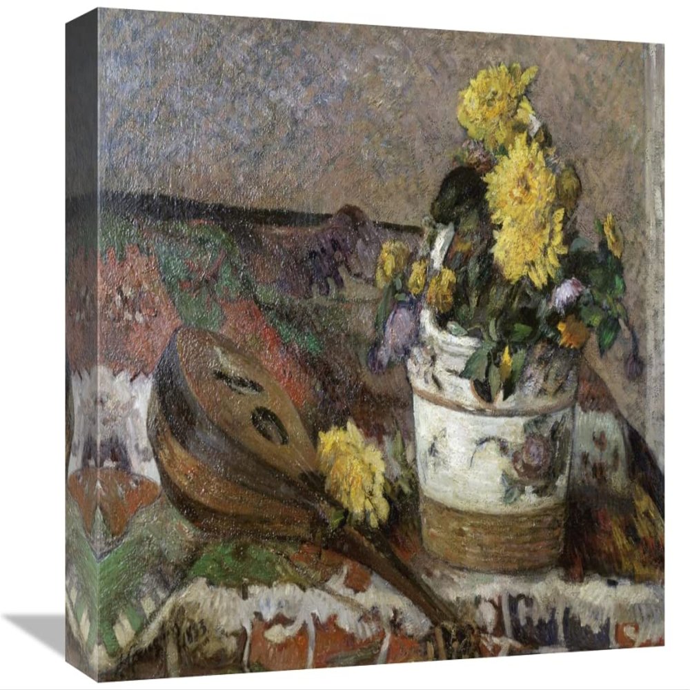 16 in. Mandolin & Vase of Flowers Art Print - Paul Gauguin