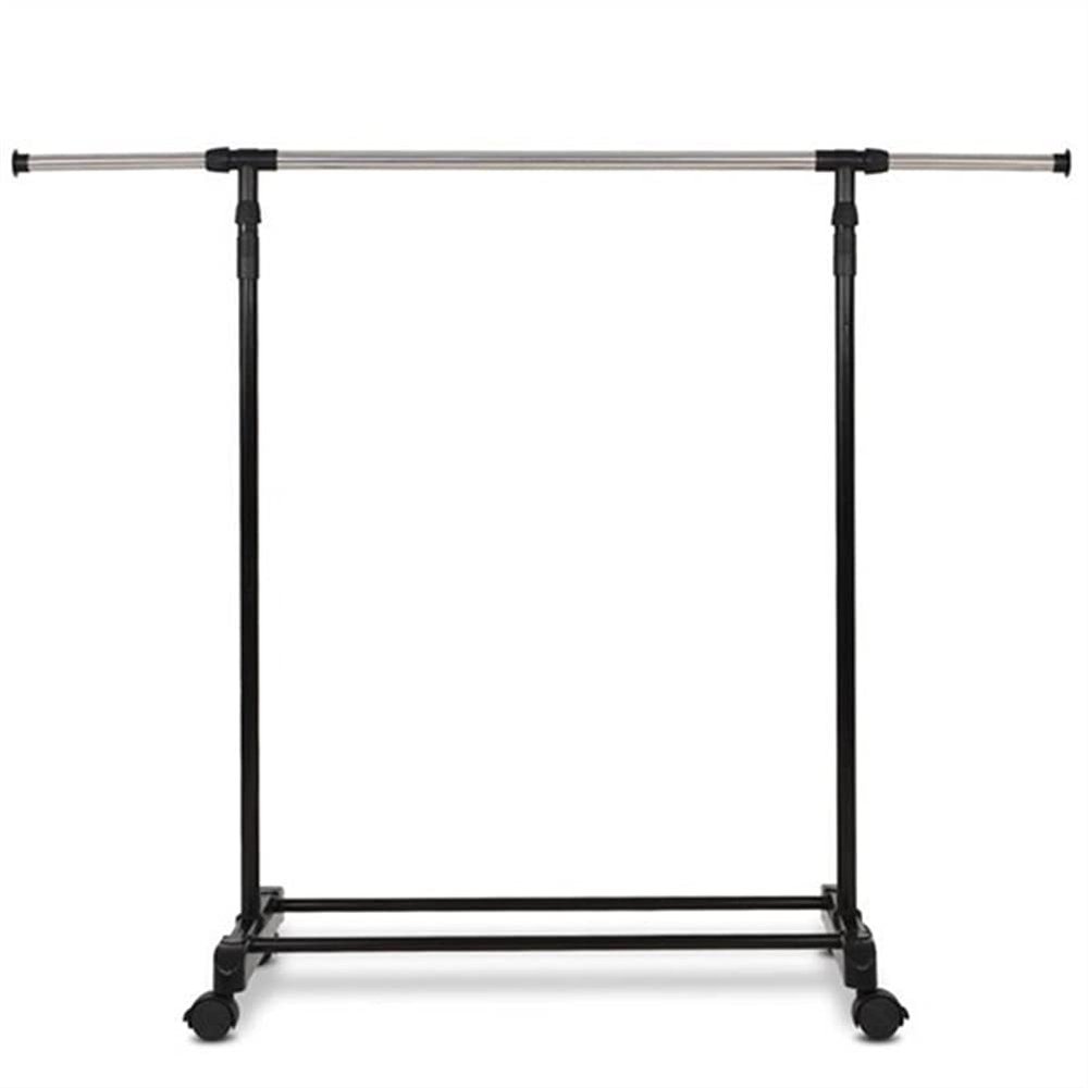 BPHUI Coat Rack Stand Single Hanging Rails Clothes Rack Height Adjustable Organizer Hangers for Clothes Hanger Stainless Steel Drying Storage Rack Freestanding,Easy Assembly