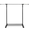 BPHUI Coat Rack Stand Single Hanging Rails Clothes Rack Height Adjustable Organizer Hangers for Clothes Hanger Stainless Steel Drying Storage Rack Freestanding,Easy Assembly view 1