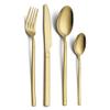 24 Piece Silverware Set Service for 6 Gold Stainless Steel Flatware Set, Cutlery Utensil Set,Durable Home Kitchen Eating Tableware Set,Include Fork Knife Spoon Set,Dishwasher Safe view 1