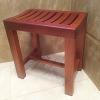 DENGJU Spa Bench Wood Seat Stool Foot Rest Storage Shelf Waterproof Bathroom Stool for Elderly Bath Chair Wood Shower Bench Adult Non-Slip Wooden Shower Seat Bathtub Spa Change Shoes Stool view 4