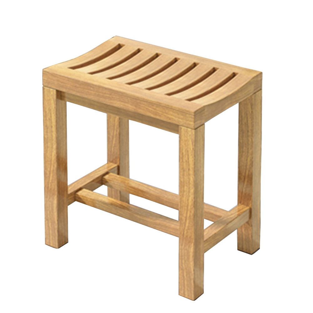 DENGJU Spa Bench Wood Seat Stool Foot Rest Storage Shelf Wood Shower Seat Bench | Waterproof Bathroom Stool for Elderly Bath Chair Adult Non-Slip Stools, Bathroom Stool for Adults with Storage