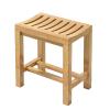 DENGJU Spa Bench Wood Seat Stool Foot Rest Storage Shelf Wood Shower Seat Bench | Waterproof Bathroom Stool for Elderly Bath Chair Adult Non-Slip Stools, Bathroom Stool for Adults with Storage view 1