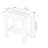 DENGJU Spa Bench Wood Seat Stool Foot Rest Storage Shelf Wood Shower Seat Bench | Waterproof Bathroom Stool for Elderly Bath Chair Adult Non-Slip Stools, Bathroom Stool for Adults with Storage view 3