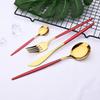 Silverware Flatware Cutlery Set, 30Pcs Tableware Set Mirror Dinnerware Bright Fruit Cake Fork Cutlery Set Stainless Steel Flatware Set For Kitchen (Color : Rainbow) view 3