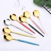 Silverware Flatware Cutlery Set, 30Pcs Tableware Set Mirror Dinnerware Bright Fruit Cake Fork Cutlery Set Stainless Steel Flatware Set For Kitchen (Color : Rainbow) view 4